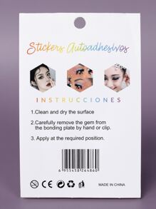 Love-shaped Three-dimensional Simulated Gemstone Pearl Face Diamond Sticker Diy Masquerade Eye And Face Decoration Diamond Sticker 1 Piece