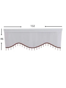 1pc Bead Tassel Decor Window Valance - Red and White - View 7