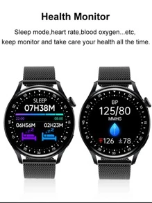 1pc Water Resistant Heart Rate Monitoring Smart Watch - Black - View 7