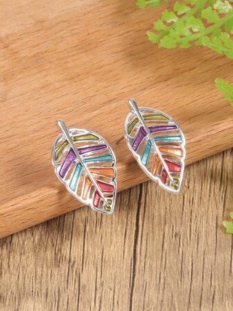樹葉設計耳釘