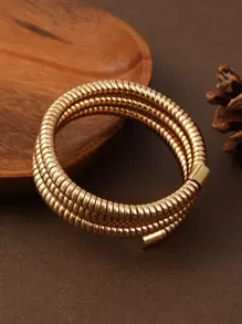 極簡風格分層手鏈 - 金黃色 - 查看 1