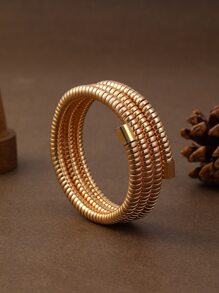 極簡風格分層手鏈 - 金黃色 - 查看 3