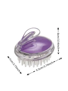 1pc Multifunction Massage Hair Brush, Creative Random Color Head Massage Brush Shampoo Comb Home Bathroom Decor - Multicolor - View 3
