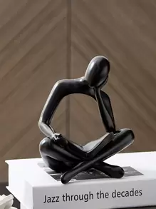 Abstract Figure Design Decoration Craft, Black Polyresin Ornament For Home Decor - Black - View 1