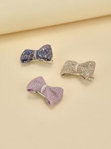 3pcs Bow Decor Pet Hair Clip - Multicolor - View 3