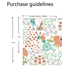 Floral Print Waterproof Shower Curtain - Multicolor - View 4