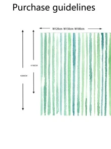 Cortina de ducha con estampado de rayas impermeable - Multicolor - Ver 4