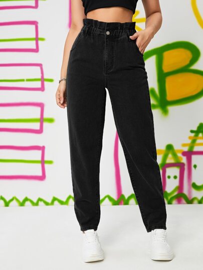 Paperbag Waist Mom Fit Jeans