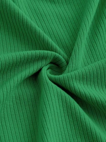 SHEIN MOD 大圓領前接縫T恤 - 綠色 - 查看 3