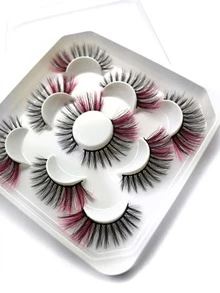 5pairs Cat Eye Full Strip False Eyelashes - Multicolor - View 5
