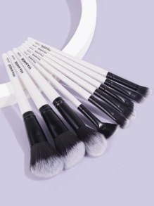 MAANGE 9件套专业化妆刷套装，柔软纤维材质，方便携带，包含粉底刷、眼影刷、高光刷，旅行化妆刷套装，化妆刷套装，化妆刷组合，化妆刷套装，全套化妆刷，化妆刷套装，化妆套装，化妆刷礼盒 - 白色 - 查看 1