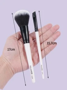 MAANGE 9件套专业化妆刷套装，柔软纤维材质，方便携带，包含粉底刷、眼影刷、高光刷，旅行化妆刷套装，化妆刷套装，化妆刷组合，化妆刷套装，全套化妆刷，化妆刷套装，化妆套装，化妆刷礼盒 - 白色 - 查看 3