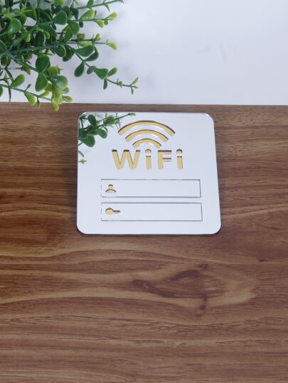 1pc ABS Mirror Wall Sticker, Creative Wifi Detail Wipeable Room Decorating Creative Sticker For Room Decoration Best Home Decor Back To School School Supplies