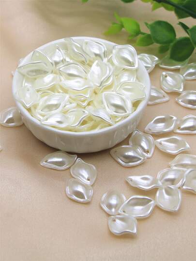 100pcs Faux Pearl Leaf Design DIY Button