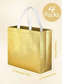 4pcs Plain Gift Bag - Gold - View 4