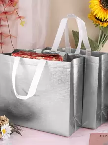 4入組素色禮品袋 - 銀色 - 查看 1