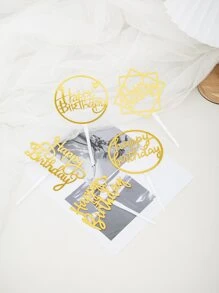 6pcs Birthday Cake Topper,Christmas - Gold - View 4