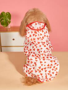 Heart Print Pet Raincoat - Multicolor - View 2