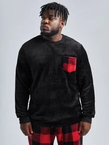 SHEIN Extended Sizes Men Buffalo Plaid Print PJ Set - Multicolor - View 5