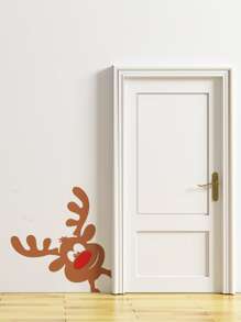 1 Miếng Dễ thương Giáng sinh Con hươu Giấy dán tường , Không thấm nước Có thể tháo rời Thích hợp Đối với Giáng sinh Đồ trang trí In Hoặc Hoặc Trẻ em Hoặc Giáng sinh - Nhiều màu - Xem 1