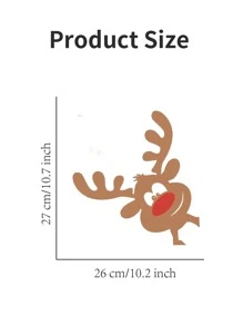 1 Miếng Dễ thương Giáng sinh Con hươu Giấy dán tường , Không thấm nước Có thể tháo rời Thích hợp Đối với Giáng sinh Đồ trang trí In Hoặc Hoặc Trẻ em Hoặc Giáng sinh - Nhiều màu - Xem 4