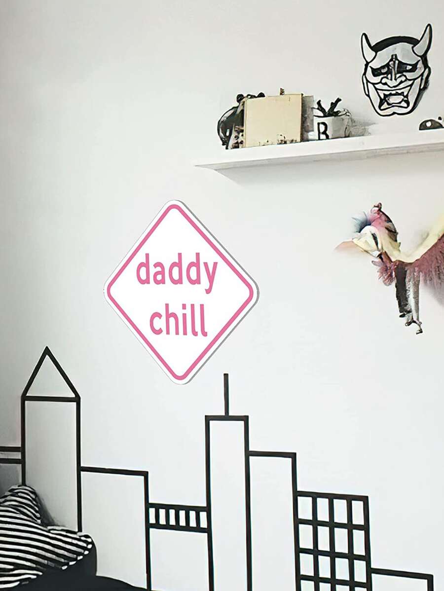 1 pegatina de pared gráfica con letras, calcomanía de arte de pared de PVC de 11x11 pulgadas para decoración del hogar - Rosa - Ver 1