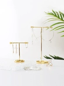 2 piezas Estante de almacenamiento de joya en forma de T - Dorado - Ver 1