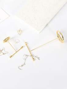 2 piezas Estante de almacenamiento de joya en forma de T - Dorado - Ver 8