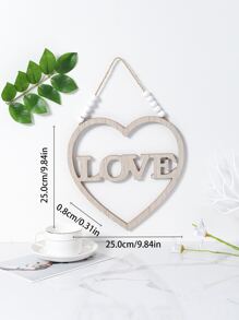 1pc Letter & Heart Shaped Wall Hanging - Multicolor - View 3