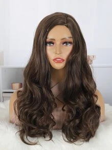 Peluca sintética largo ondulado - Marrón - Ver 1