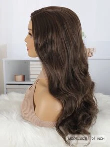 Peluca sintética largo ondulado - Marrón - Ver 3