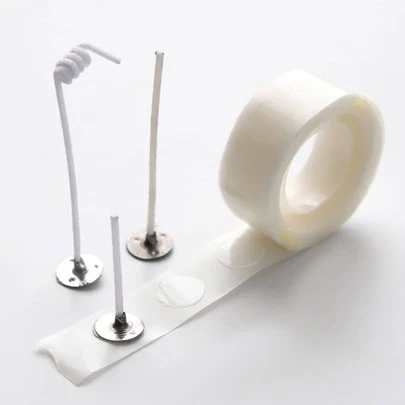 100pcs/1roll Clear Double-Sided Glue Dot, Candle Wick Fixer Glue For DIY,Room Decor,Gifts Birthday Graduation
