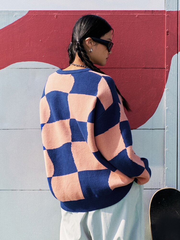 Color Block Drop Shoulder Sweater