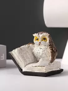 1入組貓頭鷹和書本設計裝飾工藝 - 彩色 - 查看 1
