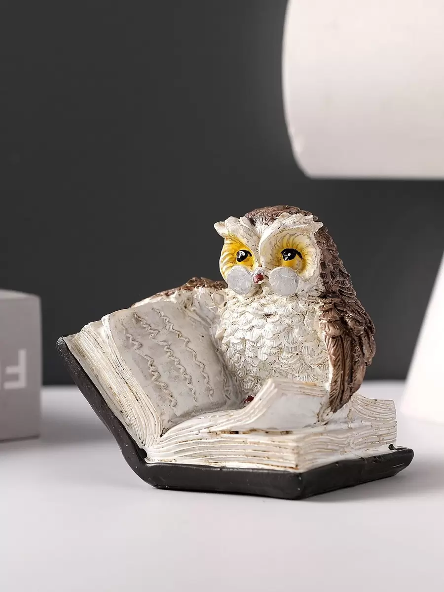 1入組貓頭鷹和書本設計裝飾工藝 - 彩色 - 查看 1