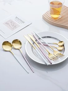 8pcs Two Tone Cutlery Set - Multicolor - View 5