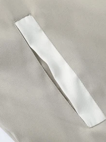 Manfinity Homme 男士1入組字母刺繡雙色學院風夾克 - 卡其色 - 查看 6