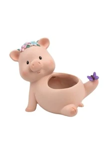 1pc Cartoon Pig Design Plant Container - Nhiều màu - Xem 4