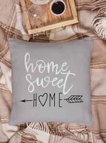 1pc Slogan Graphic Cushion Cover, Modern Polyester Throw Pillow Cover For Bedroom Living Room Sofa, Pillow Insert Not Included - Multicolor - View 3