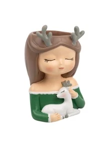 1入組人物設計植物容器 - 彩色 - 查看 3