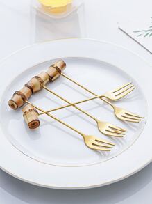 2pcs Bamboo Joint Decor Fork - Multicolor - View 5