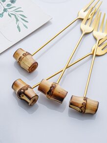2pcs Bamboo Joint Decor Fork - Multicolor - View 6