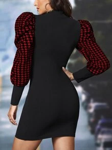 SHEIN Clasi Đầm răng cưa Thanh lịch - Đỏ - Xem 2