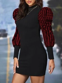 SHEIN Clasi Đầm răng cưa Thanh lịch - Đỏ - Xem 3