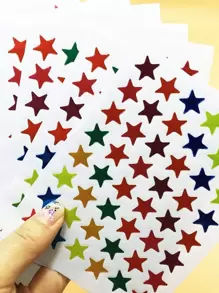 10 piezas Pegatina con patrón de estrella - Multicolor - Ver 1