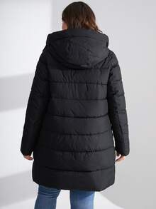 GASMAN 加拉链抽绳连帽棉服外套 - 黑色 - 查看 2