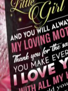 1pc Floral & Slogan Graphic Blanket - Multicolor - View 3