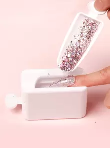 FULL BEAUTY 4pcs Nail Art Glitter Storage Box,Nail Supplies,Nail Tools,Nail Art Tools,Back To School,Nails,Nail Tools For Press On Nails - White - View 1