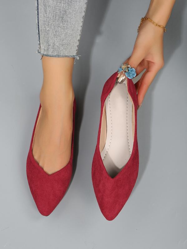 Pointed Toe Slip-On Flats Size 35-45 Spring & Fall Fashion Shallow Flat Shoes Daily Wear Dresses Loafers For Women