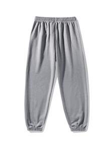 男士貼布細節長褲 - 淺灰色 - 查看 2